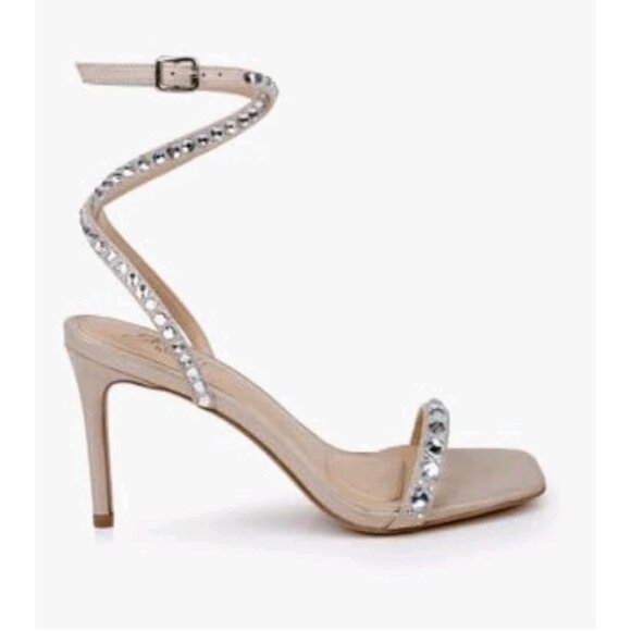 Jewel Badgley Mischka Hosana Stiletto GemstoneStudded Wraparound Strap 11. WS329 - Picture 2 of 6